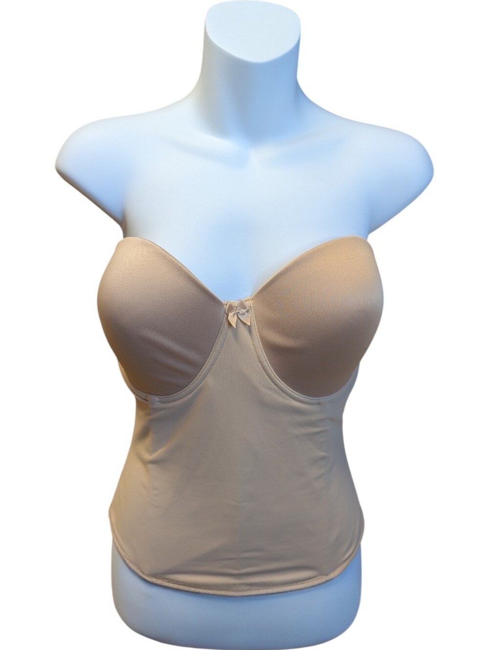Low-Back Strapless Bustier With Garter Straps Size 34E